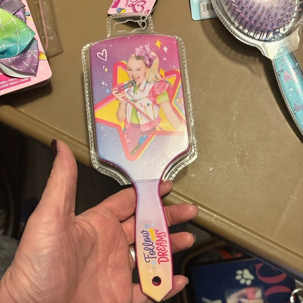 JoJo Siwa Pink and Purple Hair Brush with Star Design